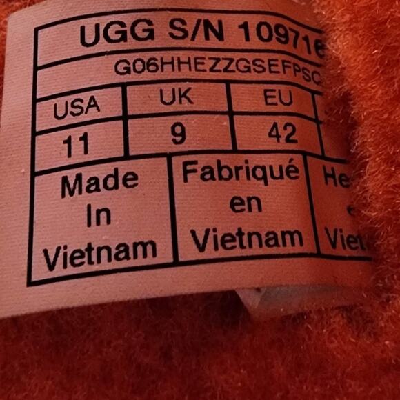 UGG Sheepskin Slides Women 11 Fluff Yeah Pink Peach Ombre Stripe Comfort Slipper - Picture 11 of 12